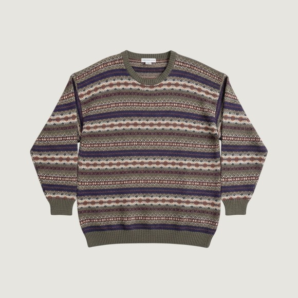 Preswick & Moore Other - VTG Earthy Men Large Sweater Fair Isle Geometric Stripe Cotton Blend USA Presick